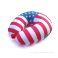 National flag custom printed microbeads travel neck pillow